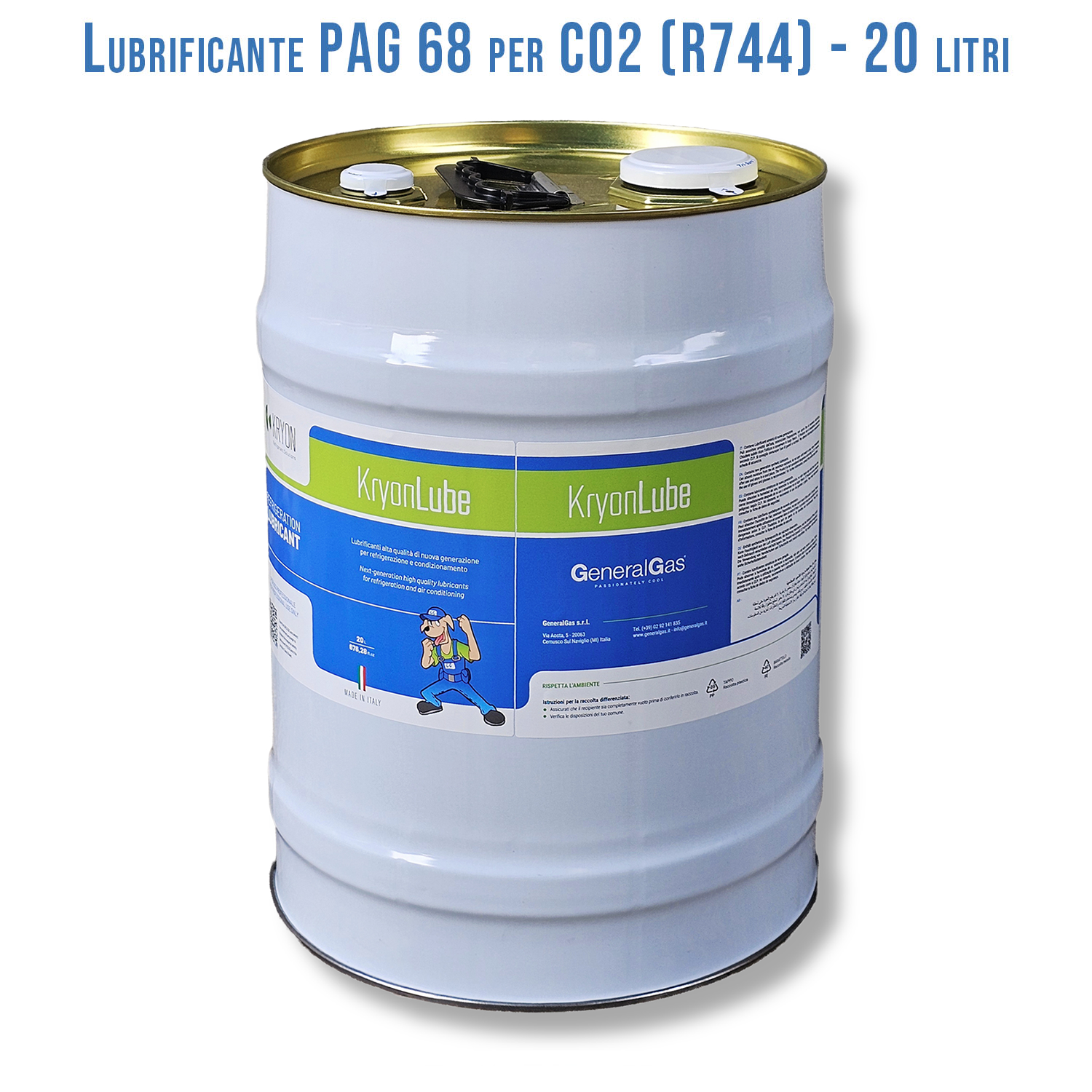HVACR-Schmiermittel KryonLube PAG 68 CO₂ – Polyalkylenglykol – Metallkanister à 20 L