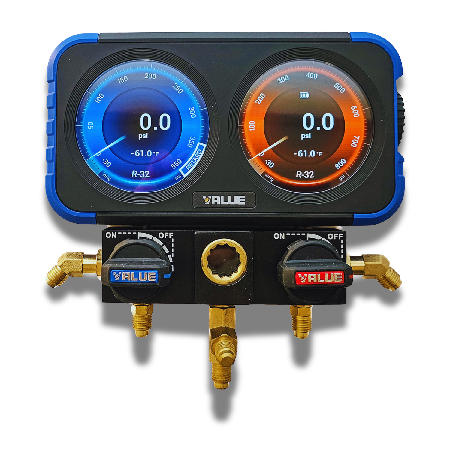 VALUE Digitales Manometer VRM2-X mit HD-Display – kompatibel mit A2L-Gas