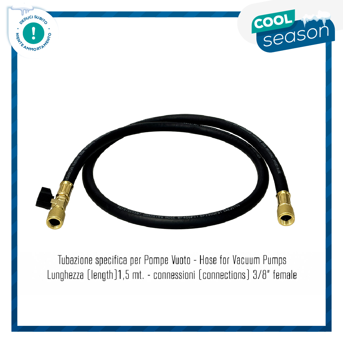 VALUE Schläuche für Vakuumpumpen (schwarz) - SAEJ2196/ EN1736 - Länge 150 cm. - 3/8 SAE-Innengewinde