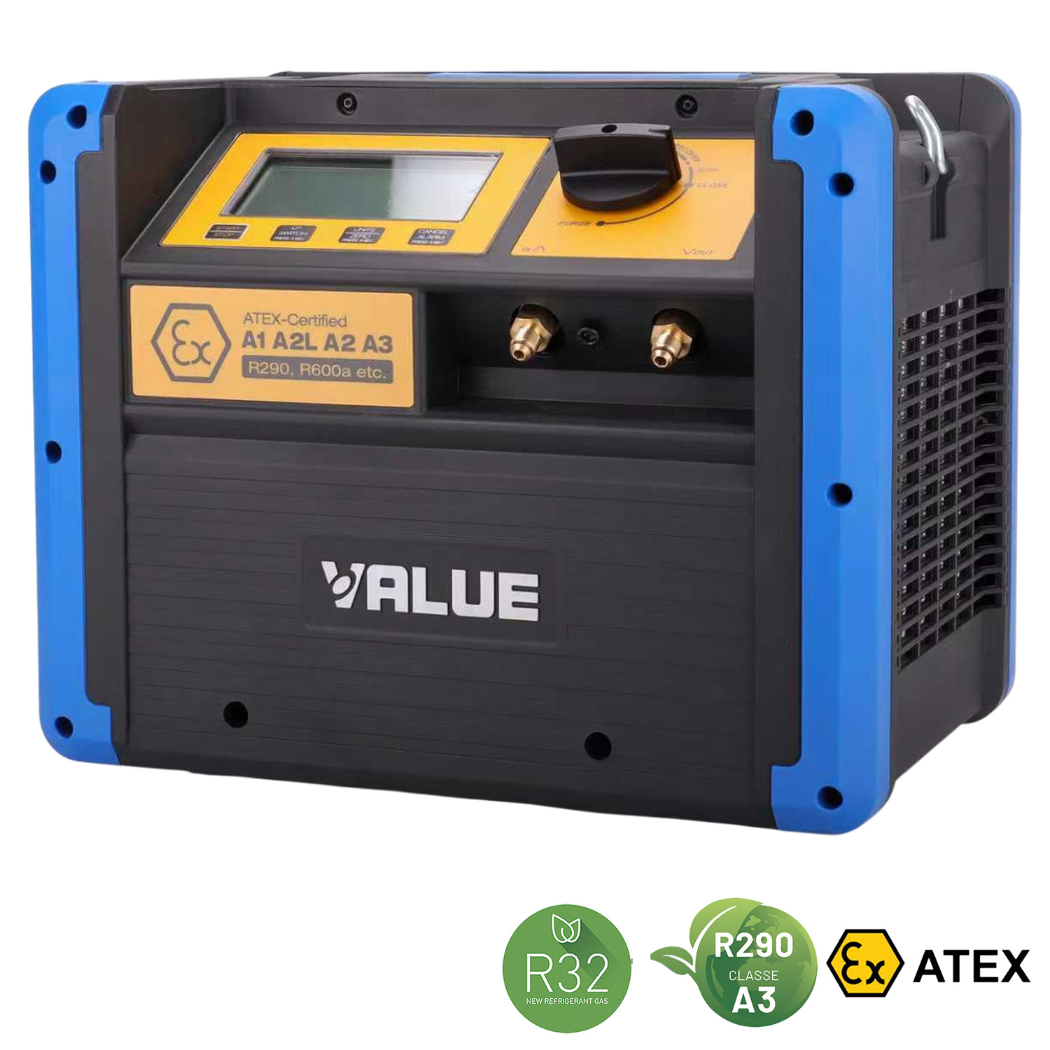 VALUE VRDDF - ATEX-zertifiziertes Kältemittel-Absauggerät für brennbare Gase 1 HP-0,75 KW, 510 kg/Stunde Push/Pull, auch für A2L und A3 Kältemittel (Propan R290) geeignet
