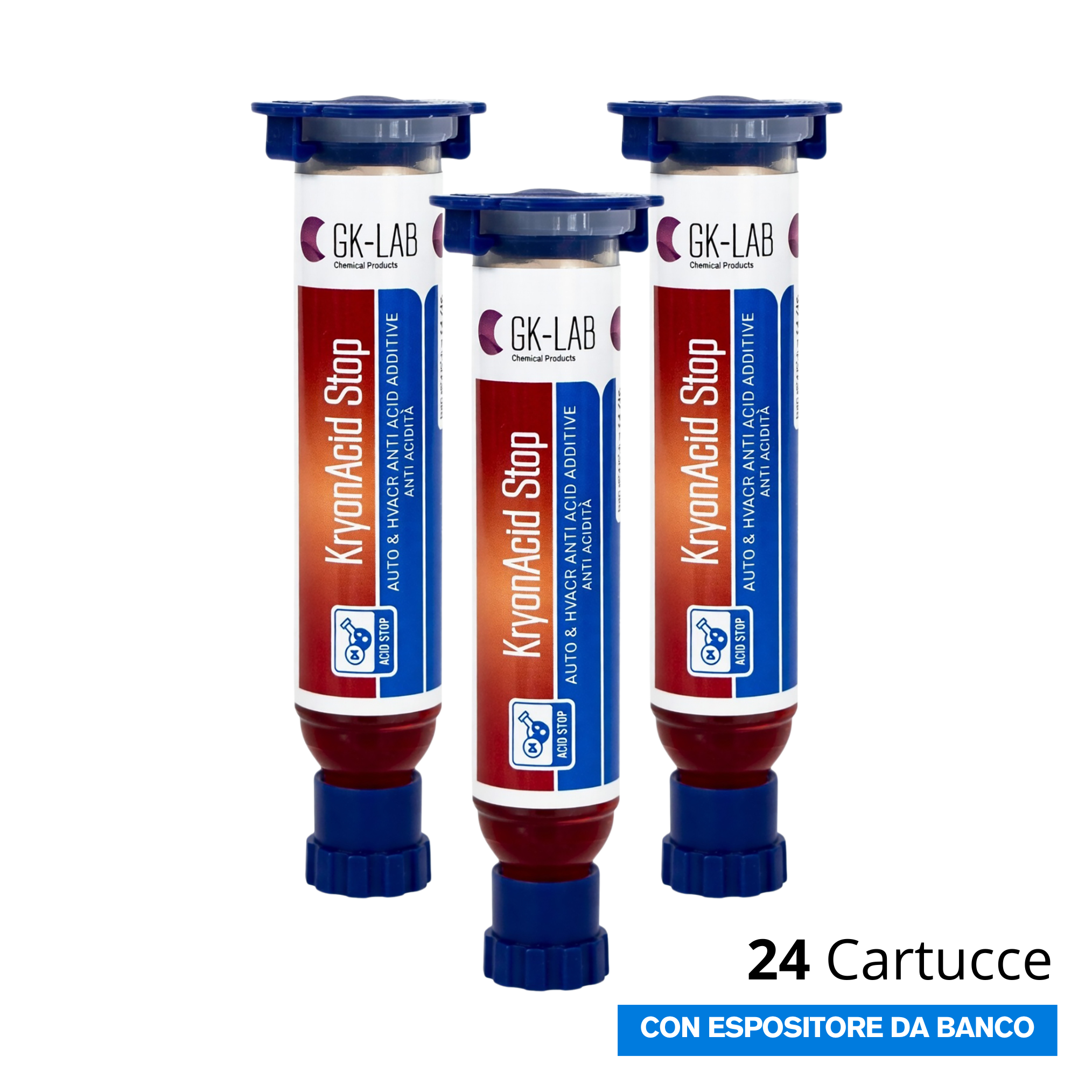 GK-Lab KryonAcid Stop Hochleistungs-Säure-Neutralisator für HVACR-Systeme - 24 Kartuschen à 8 ml.