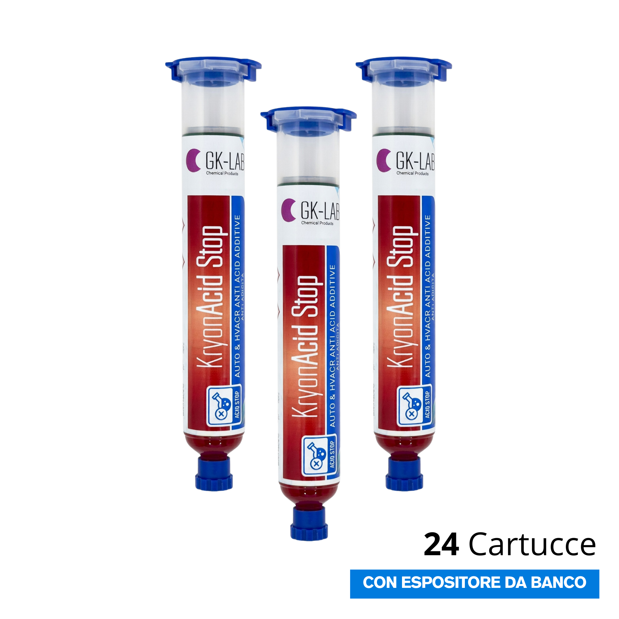 GK-Lab KryonAcid Stop Hochleistungs-Säure-Neutralisator für HVACR-Systeme - 24 Kartuschen à 48 ml.