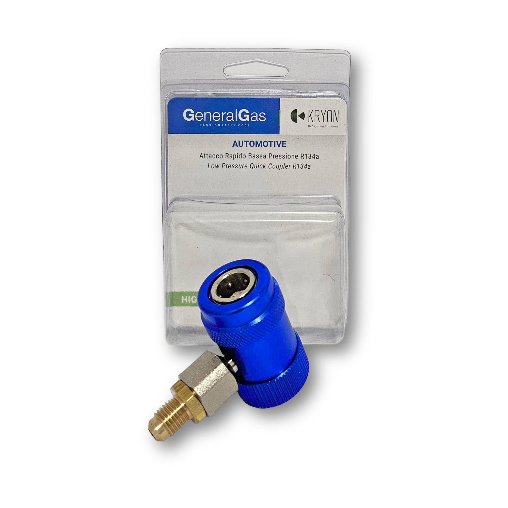 R134a Niederdruck-Schnellkupplung Kryon komplett mit Adapter M14x1,5–1/4 SAE