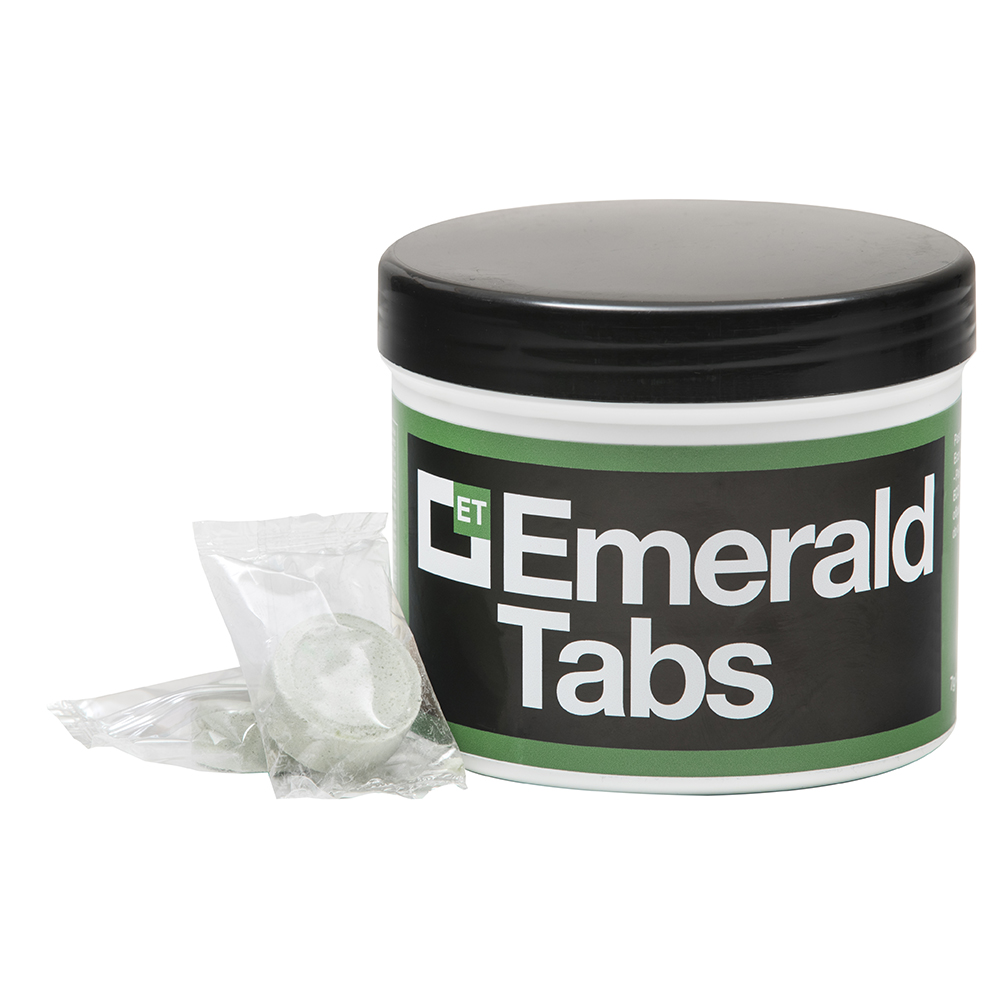 12 x Biologisch abbaubare Split & Fan-Coil Kondensatreinigungstabletten - EMERALD TABS - Jar von 18 Tabletten - Pack Nr. 12 Stück.