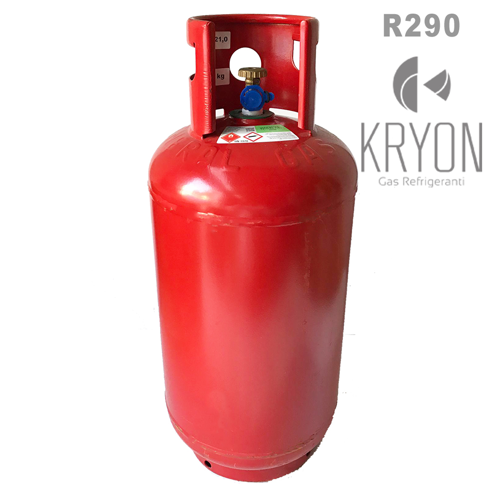 R290 Kryon® 290 (inkl. Flasche) - Kältemittel 2,5-99,5% in 40 Liter Flasche - 17 Kg - Ventil B 20.0 x 1/14