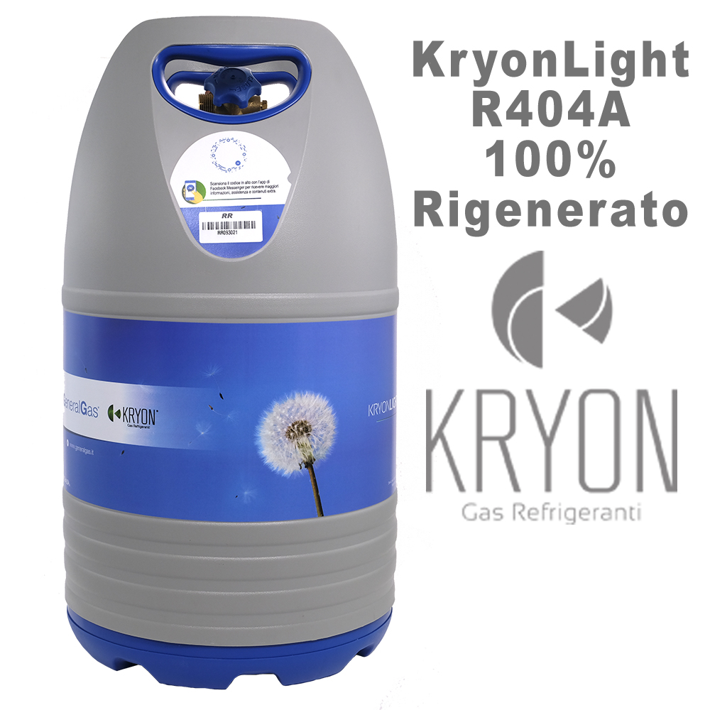 R404A 100% regeneriert (entsprechend der Qualitätsnorm AHRI-700) in KryonLight Tank 22 Lt - 18 Kg