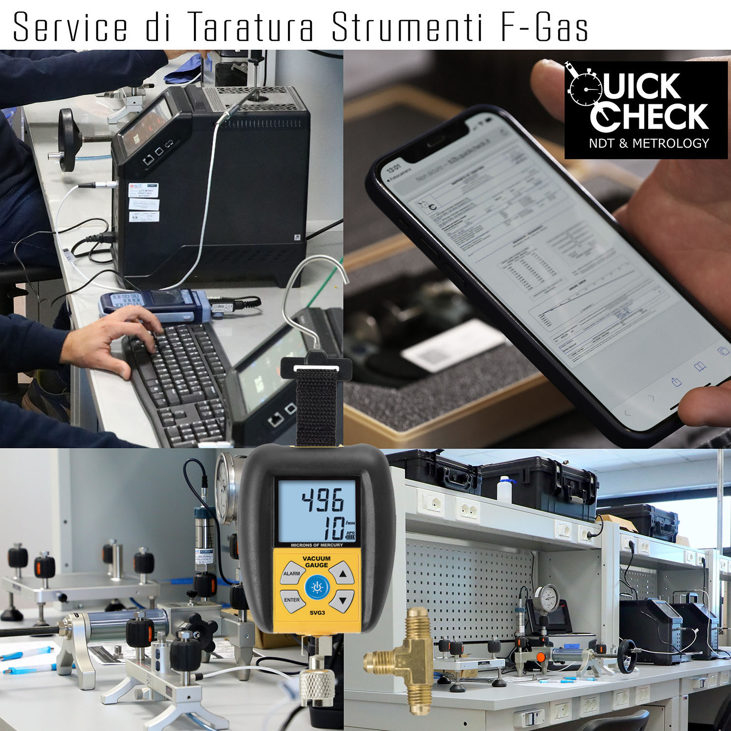 Kalibrierungsbericht Ref. ACCREDIA oder gleichwertig EA - Digitales Vakuummeter, konform mit EU F-Gas Reg. Nr. 517/2014