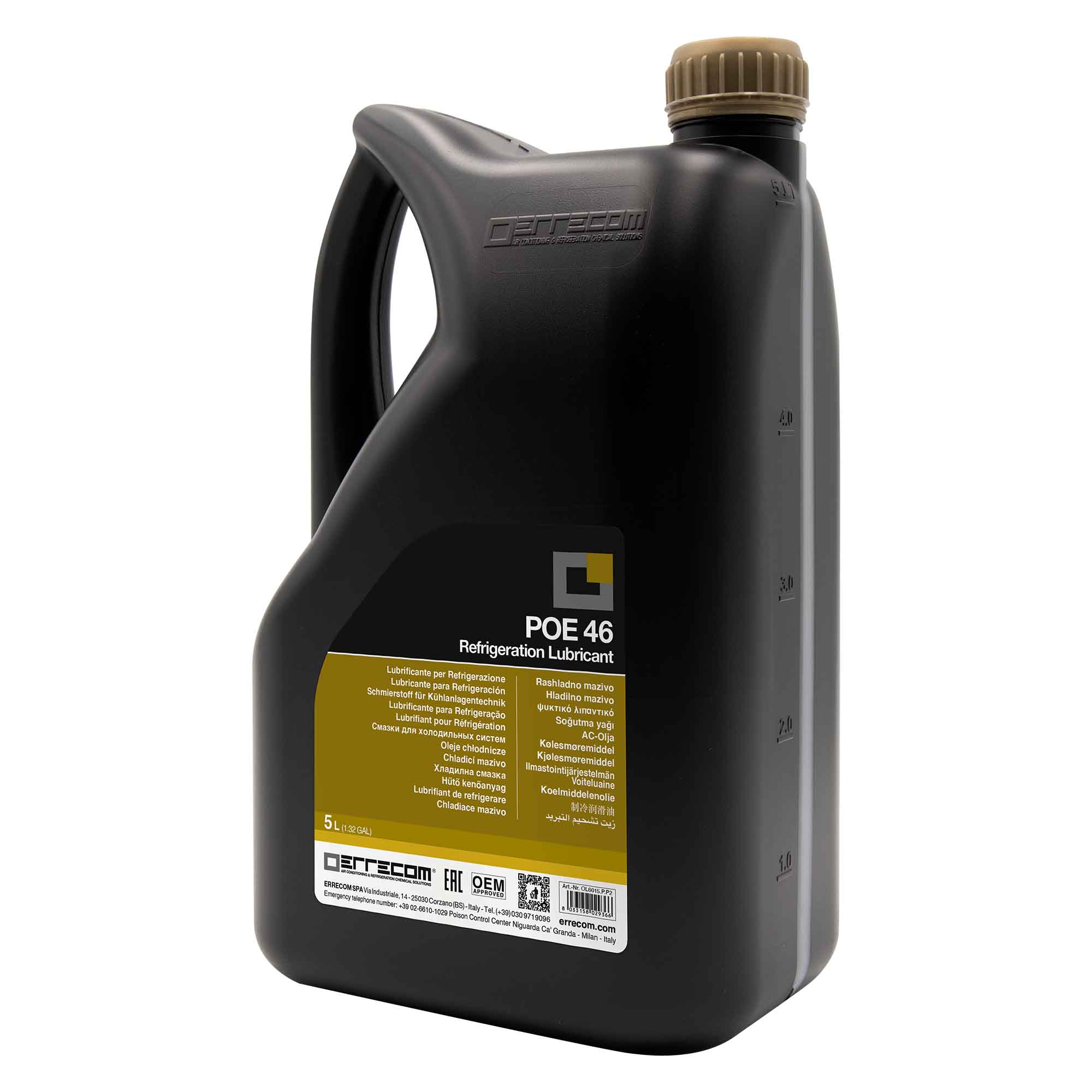 2 x R&AC Polyol Ester (POE) Errecom 46 Lubricating Oil - 5 Liter Kunststoffkanister. - Pack 2 Stück (insgesamt 10 Liter)