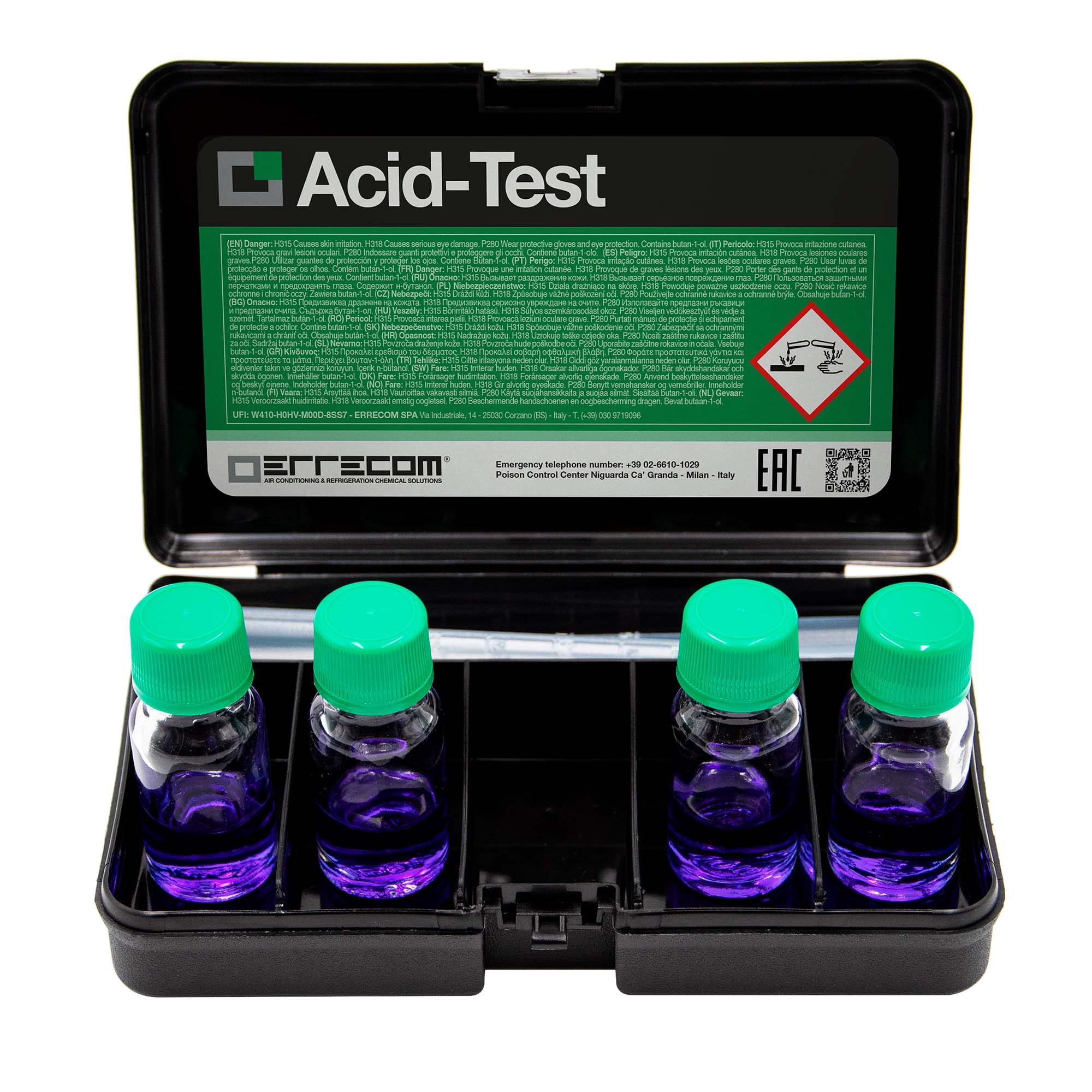 12 x Test für Säure in Schmierstoffen - ACID TEST - 4 Tests pro Kit - Packung mit 12 Stück