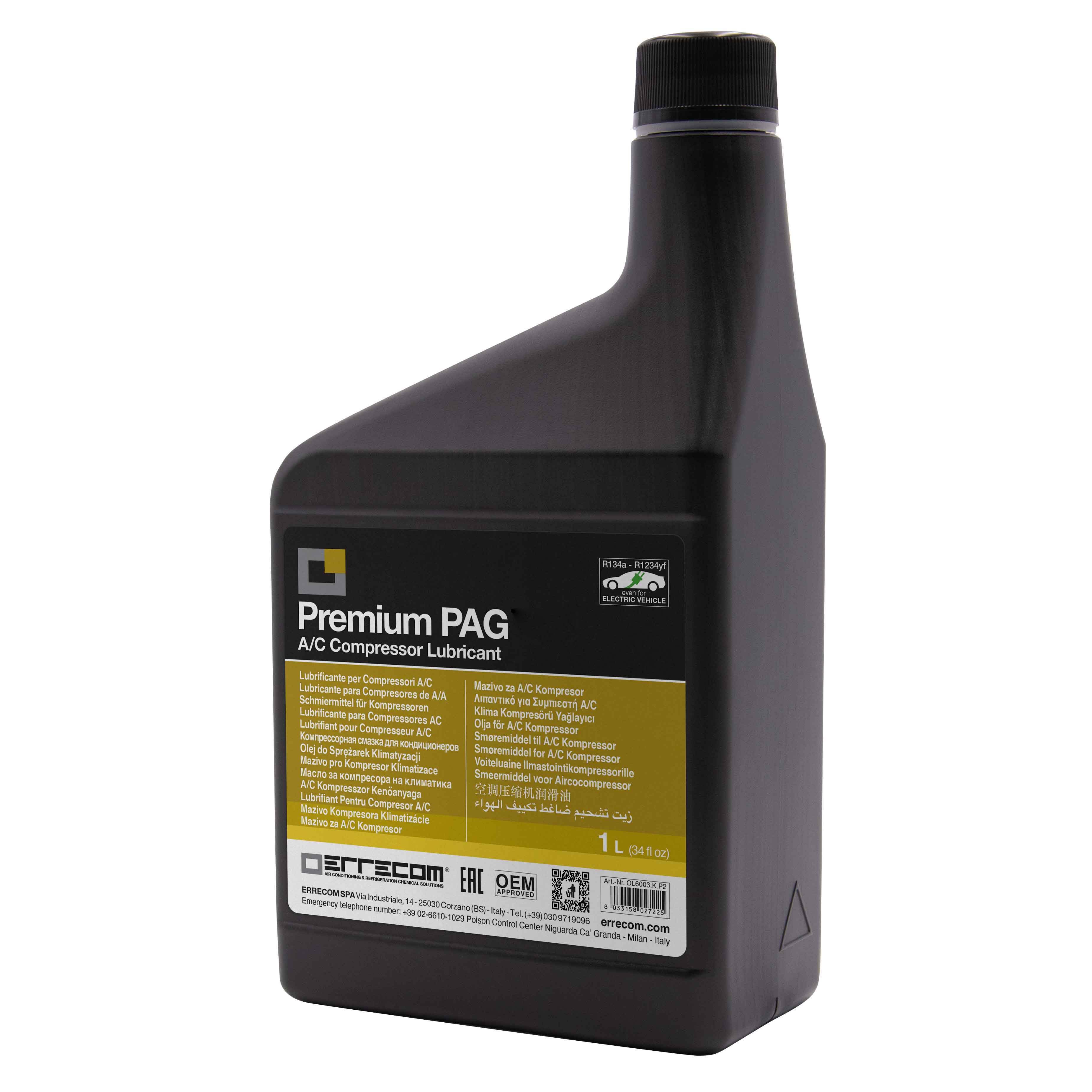 12 x PREMIUM CAR Lubricating Oil PAG 46 - 1 Liter Kunststoffkanister - Packung Nr. 12 Stück (insgesamt 1