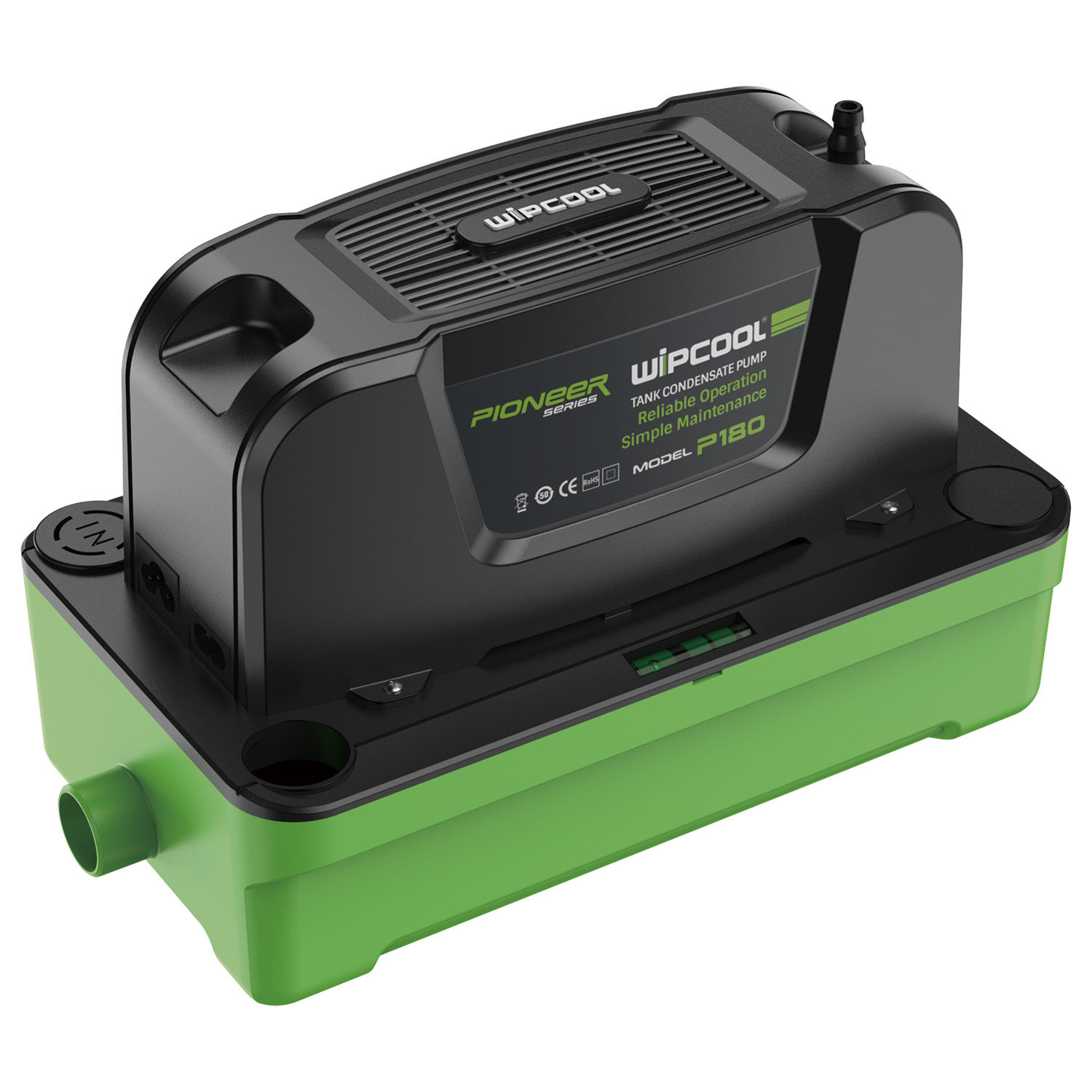 Kondensatablasspumpe mit Tank P180 - Fördermenge 180 Liter/Stunde, geeignet für Klimaanlagen bis 300.000 BTU/Stunde (88 kW) zuverlässig, robust und nahezu wartungsfrei
