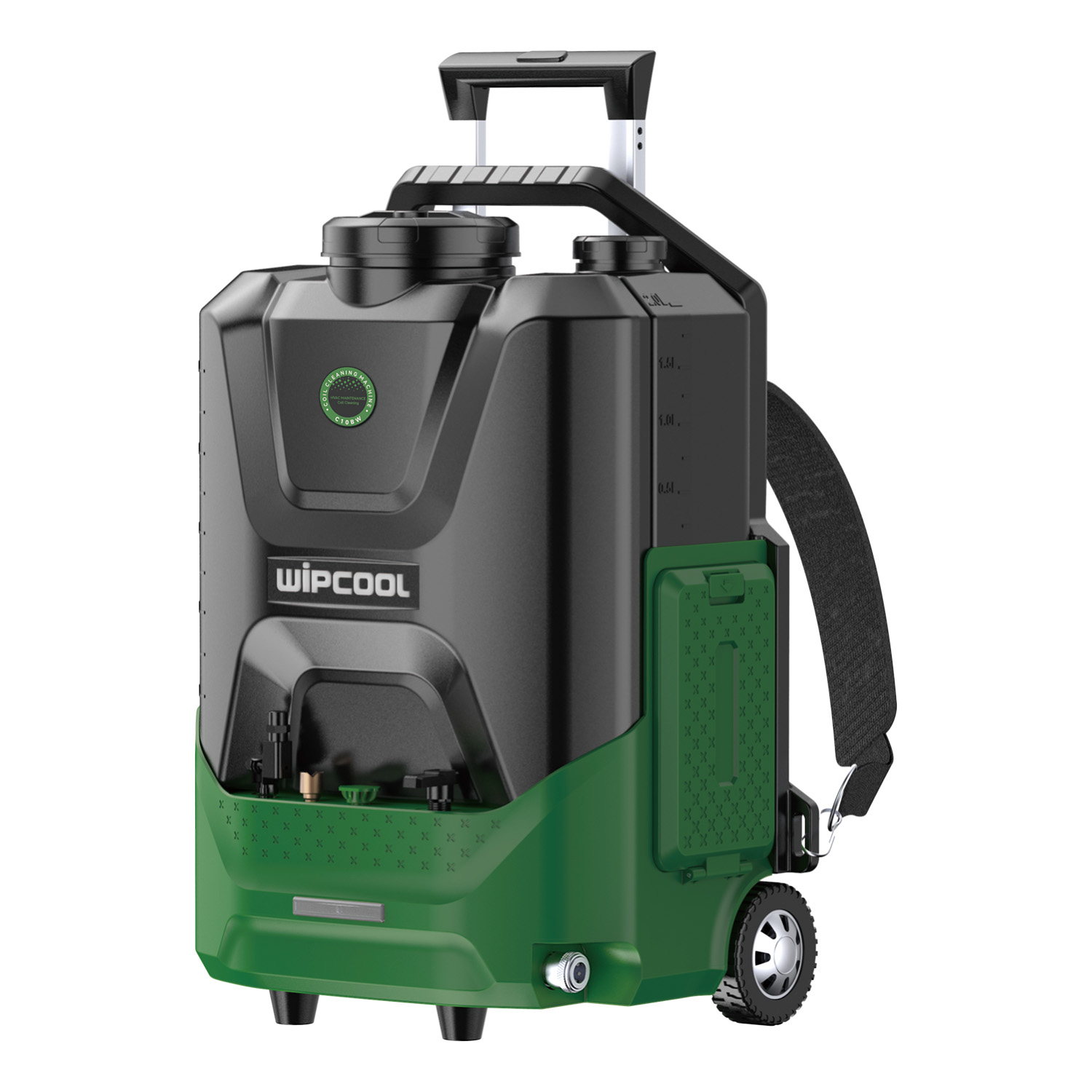 Tragbarer, batteriebetriebener Druckreiniger auf Rädern für HVACR-Systeme, mit Schultergurt, Mod. C10BW (Batterie NICHT enthalten) 
