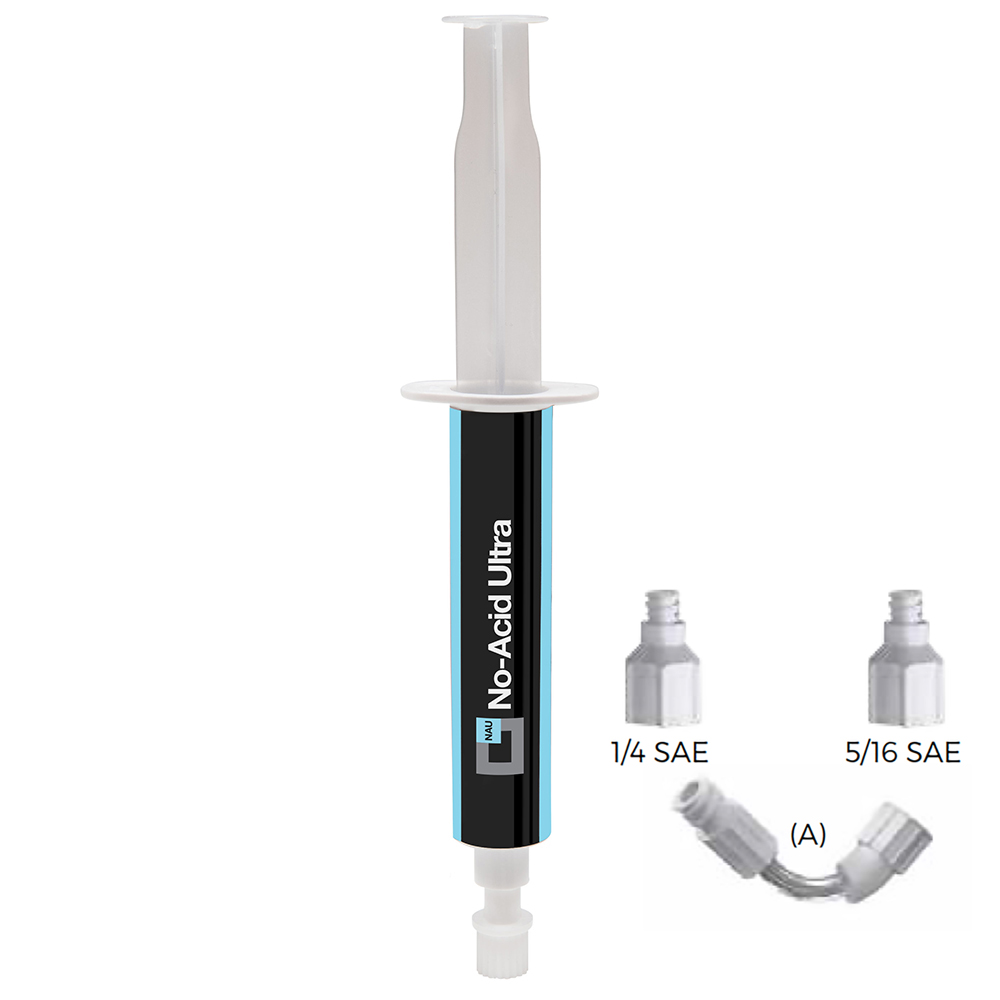 Säureneutralisator + Adapter 1/4 SAE und 5/16 SAE + flexibel - NO ACID ULTRA - 6 ml Kartusche - Packungsgröße 1 St.