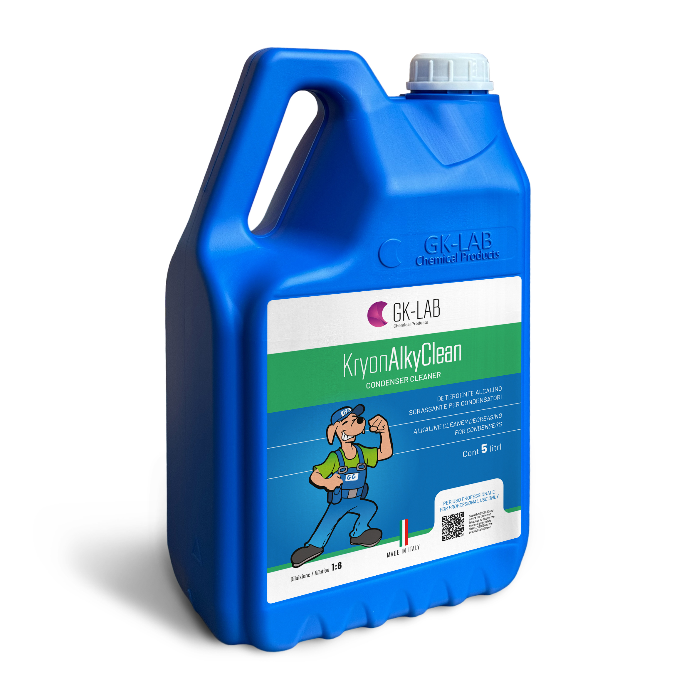 GKLab Alkalisches Kondensator-Reinigungsspray Kryon AlkyClean – Verdünnung 1:6 – 5-Liter-Kanister