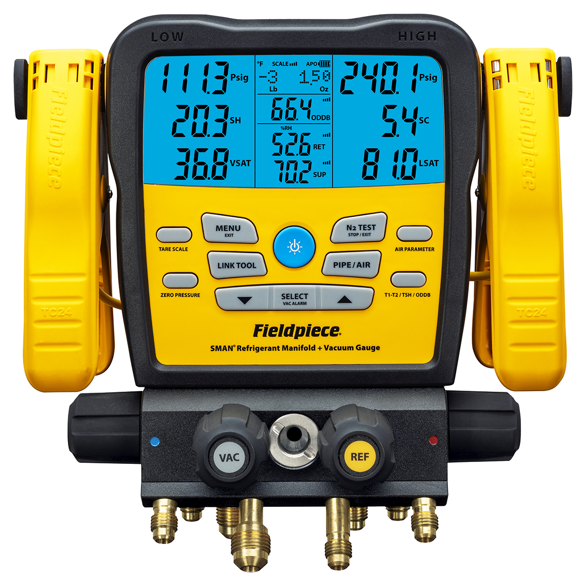 Kit Fieldpiece USA composto da pompa vuoto VP67 da 170 litri/minuto + gruppo  manometrico digitale wireless SM482V INT a 4 porte e misuratore di vuoto - rapporto di Taratura incluso - Foto 2