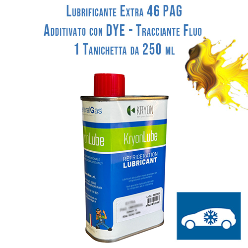 AUTO-Schmiermittel KryonLube EXTRA 46 PAG – mit fluoreszierendem Tracer (Dye) – 1 Metallkanister à 250 ml