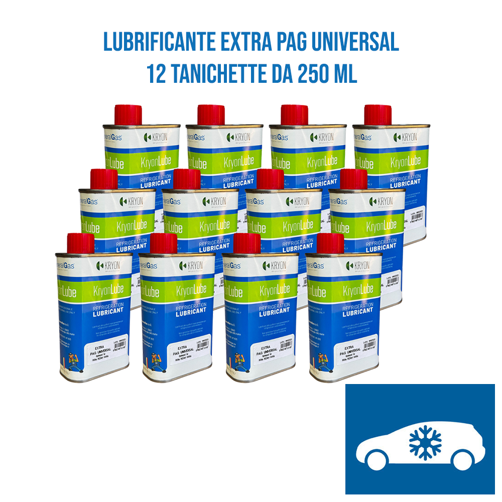 KryonLube EXTRA Universal PAG AUTO Lubricant für R134a und R12434yf  – 12 x 250 ml metallkanister
